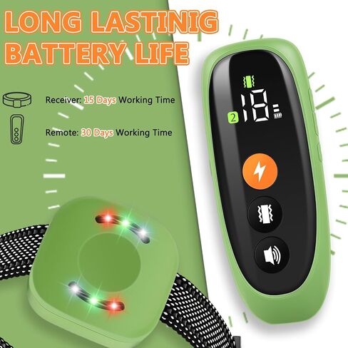 Dog Traning Collar Dog Shock Collar with 4 Traning Modes, Beep, Vibration, Shock & Lighting, Remote 2624FT, Rechargeable Waterproof Electronic Collar for All Breeds, Black in Kuwait