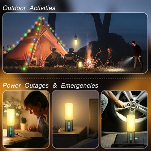 Color String Lights + Camping Lantern Flashlight: 33FT Camping String Lights with 4000mAh Power Bank, Waterproof LED Camping Lights, Portable Tent Lights for Camping Power Outage Emergency Home in Kuwait