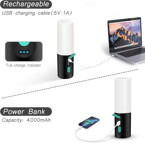 Color String Lights + Camping Lantern Flashlight: 33FT Camping String Lights with 4000mAh Power Bank, Waterproof LED Camping Lights, Portable Tent Lights for Camping Power Outage Emergency Home in Kuwait