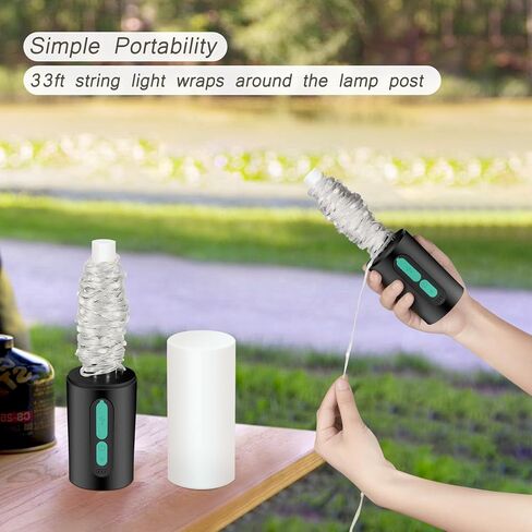 Color String Lights + Camping Lantern Flashlight: 33FT Camping String Lights with 4000mAh Power Bank, Waterproof LED Camping Lights, Portable Tent Lights for Camping Power Outage Emergency Home in Kuwait