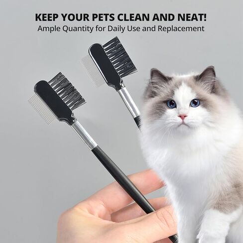 مشط لازالة بقع الدموع من قطعتين، فرشاة مشط عين الكلب مزدوجة الجوانب، اداة تشذيب للقطط والكلاب الصغيرة، متعددة الاغراض ولطيفة in Kuwait