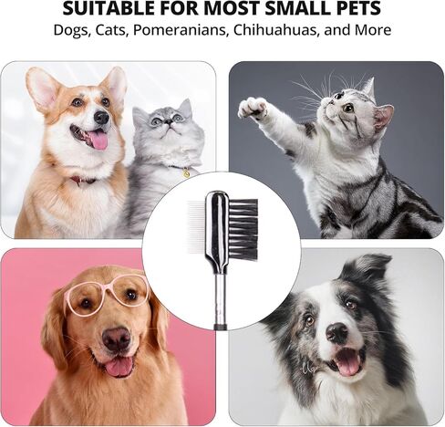 مشط لازالة بقع الدموع من قطعتين، فرشاة مشط عين الكلب مزدوجة الجوانب، اداة تشذيب للقطط والكلاب الصغيرة، متعددة الاغراض ولطيفة in Kuwait