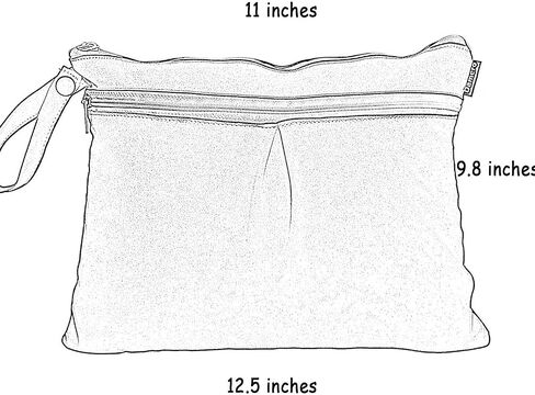 Damero 2pcs Travel Wet and Dry Bag with Handle for Cloth Diaper, Pumping Parts, Clothes, Swimsuit and More, Easy to Grab and Go (Large, Gray Srips+ Black Strips) in Saudi Arabia