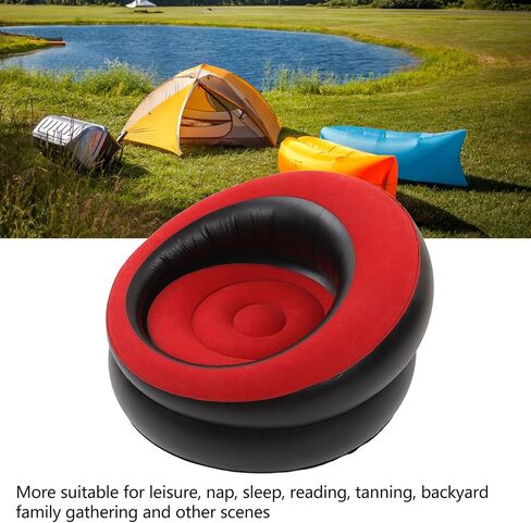 Inflatable Couch, Inflatable Lounge Chair, Foldable Flocking Air Sofa Inflatable Chair, Outdoor Lazy Sofa Couch Beanless Bag Chair, Portable Couch for Hiking, Camping & Picnic (Grey) in Kuwait