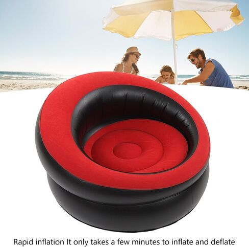 Inflatable Couch, Inflatable Lounge Chair, Foldable Flocking Air Sofa Inflatable Chair, Outdoor Lazy Sofa Couch Beanless Bag Chair, Portable Couch for Hiking, Camping & Picnic (Grey) in Kuwait