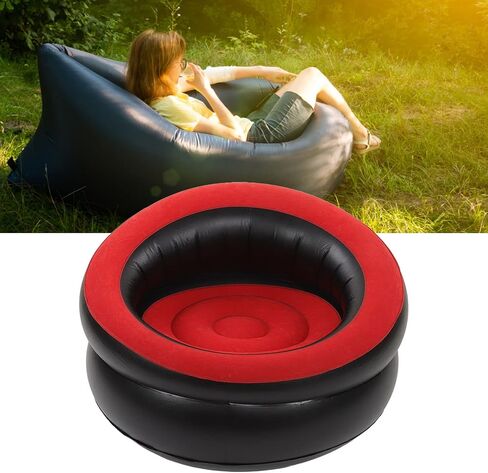 Inflatable Couch, Inflatable Lounge Chair, Foldable Flocking Air Sofa Inflatable Chair, Outdoor Lazy Sofa Couch Beanless Bag Chair, Portable Couch for Hiking, Camping & Picnic (Grey) in Kuwait