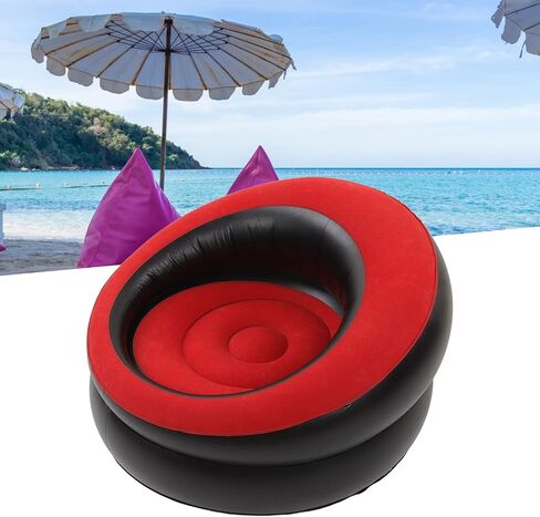 Inflatable Couch, Inflatable Lounge Chair, Foldable Flocking Air Sofa Inflatable Chair, Outdoor Lazy Sofa Couch Beanless Bag Chair, Portable Couch for Hiking, Camping & Picnic (Grey) in Kuwait