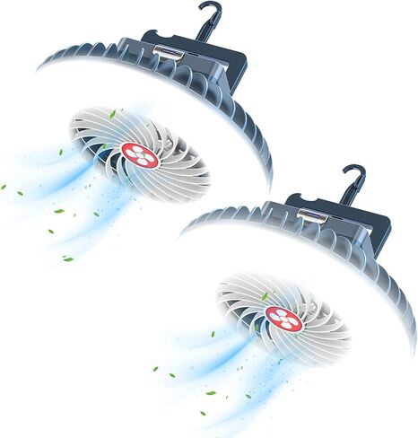 مروحة التخييم المحمولة مع فانوس LED XTAUTO USB قابلة للشحن مروحة خيمة مقاومة للماء مع خطاف معلق مجموعات بقاء المغناطيس للمشي لمسافات طويلة في الأماكن المغلقة في الهواء الطلق سيارة مكتب مكتب في الهواء الطلق انقطاع التيار الكهربائي في حالات الطوارئ 2 حزمة in Kuwait