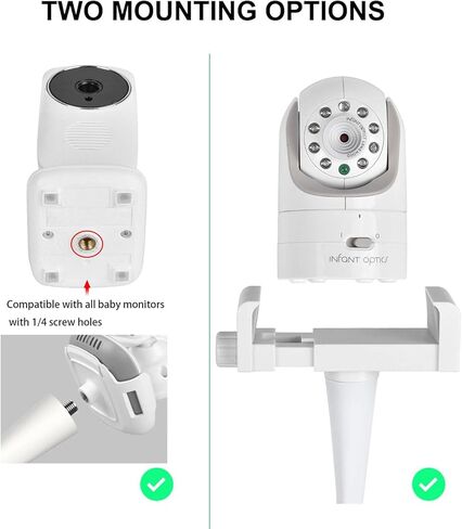 OWOKISO Universal Baby Monitor Camera Mount Compatible with Infant Optics DXR 8 & DXR-8 Pro, Flexible Crib Stand/Holder/Bracket/Shelf, for All Baby Monitor Cameras with 1/4 Screw in Kuwait