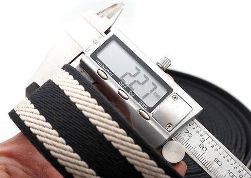 CRAFTMEMORE 1.5 Inches Cotton Webbing Strap, Spiral Pattern, Heavy Webbing Straps for Arts and Crafts, Luxury Bag Strap (5 Yards, Black-Ivory) in Saudi Arabia