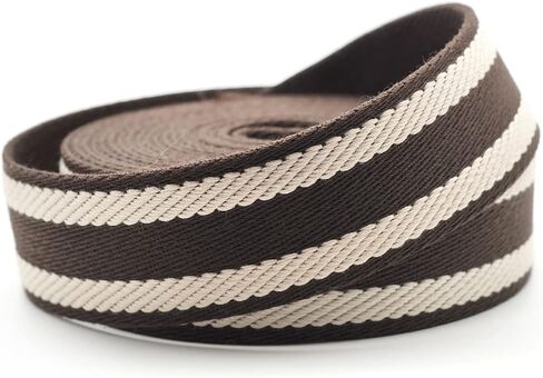 CRAFTMEMORE 1.5 Inches Cotton Webbing Strap, Spiral Pattern, Heavy Webbing Straps for Arts and Crafts, Luxury Bag Strap (5 Yards, Black-Ivory) in Saudi Arabia