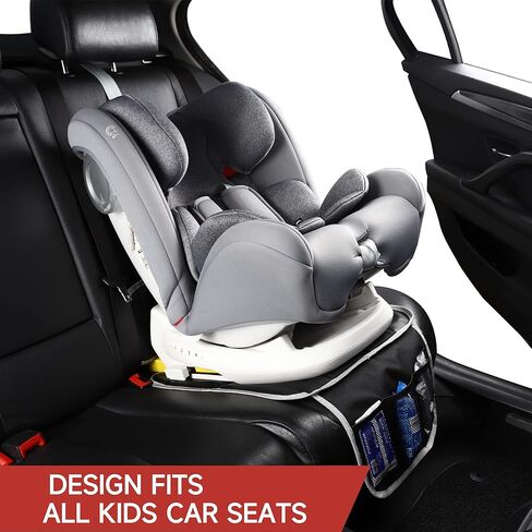 Car Seat Protector for Child Car Seat, Non-Slip Waterproof Car Seat Protector for Leather Seats with Thick Padding and Mesh Storage Pockets, Baby Seat Protectors Under Carseat in Kuwait