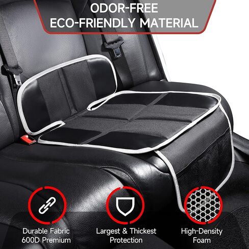 Car Seat Protector for Child Car Seat, Non-Slip Waterproof Car Seat Protector for Leather Seats with Thick Padding and Mesh Storage Pockets, Baby Seat Protectors Under Carseat in Kuwait
