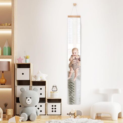 Growth Chart Kids Height Chart Mirror for Wall, Baby Measurement Ruler Nursery Toddler Playroom Decor Hanging, Shatterproof Acrylic Measuring Full Body in Kuwait