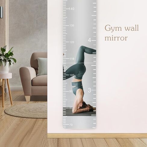 Growth Chart Kids Height Chart Mirror for Wall, Baby Measurement Ruler Nursery Toddler Playroom Decor Hanging, Shatterproof Acrylic Measuring Full Body in Kuwait