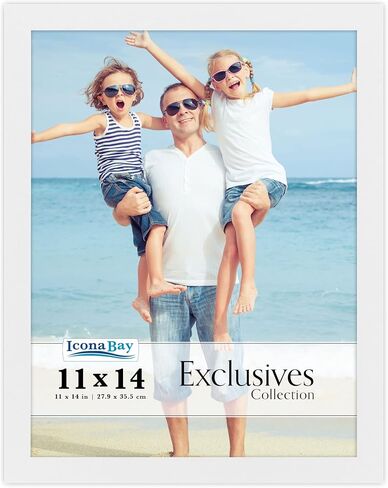 إطار صورة أبيض Icona Bay مقاس 5x7، إطار صورة مركب من الخشب القوي مقاس 5 × 7، تصميم أنيق، سطح الطاولة أو التثبيت على الحائط، مجموعة حصرية in Kuwait