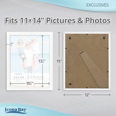 إطار صورة أبيض Icona Bay مقاس 5x7، إطار صورة مركب من الخشب القوي مقاس 5 × 7، تصميم أنيق، سطح الطاولة أو التثبيت على الحائط، مجموعة حصرية in Kuwait
