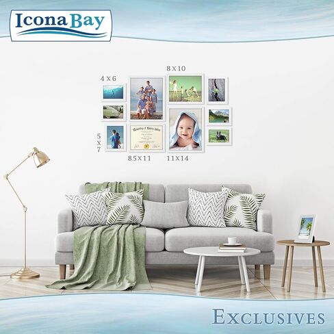 إطار صورة أبيض Icona Bay مقاس 5x7، إطار صورة مركب من الخشب القوي مقاس 5 × 7، تصميم أنيق، سطح الطاولة أو التثبيت على الحائط، مجموعة حصرية in Kuwait