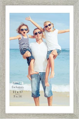 إطار صورة أبيض Icona Bay مقاس 5x7، إطار صورة مركب من الخشب القوي مقاس 5 × 7، تصميم أنيق، سطح الطاولة أو التثبيت على الحائط، مجموعة حصرية in Kuwait