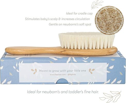 fephas Wooden Silicone Hairbrush for Newborns and Toddlers in Kuwait
