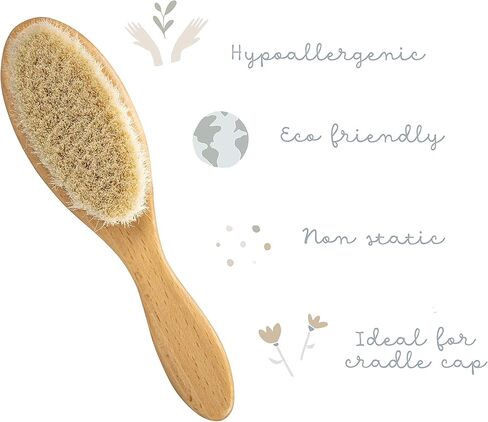 fephas Wooden Silicone Hairbrush for Newborns and Toddlers in Kuwait