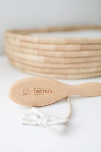 fephas Wooden Silicone Hairbrush for Newborns and Toddlers in Kuwait