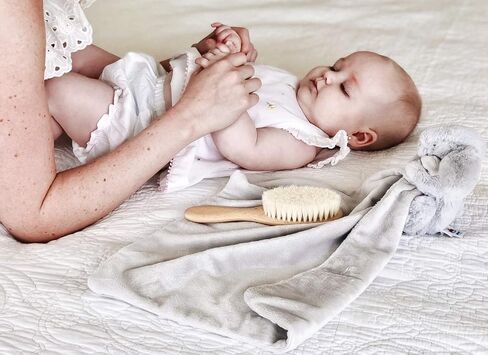 fephas Wooden Silicone Hairbrush for Newborns and Toddlers in Kuwait