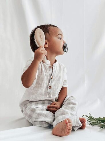 fephas Wooden Silicone Hairbrush for Newborns and Toddlers in Kuwait