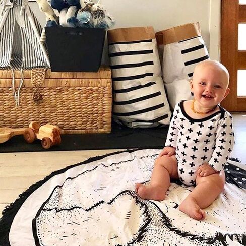 Hiltow Round Rugs Baby Rug Nursery Rugs Cute Fox Design Home Decoration Area Rugs Bedroom/Living Room Carpet Mat Baby Crawling Mats Kids Play Mat(Diameter : 39 inches) in Saudi Arabia