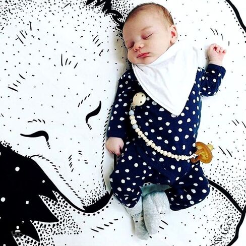 Hiltow Round Rugs Baby Rug Nursery Rugs Cute Fox Design Home Decoration Area Rugs Bedroom/Living Room Carpet Mat Baby Crawling Mats Kids Play Mat(Diameter : 39 inches) in Saudi Arabia