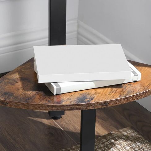 خزانة الكتب الصناعية VASAGLE، رف زاوية مكون من 5 طبقات، أثاث خشبي ذو مظهر خشبي مع إطار معدني للمنزل والمكتب ULLS35X، 12.8 × 13.4 × 62.6 بوصة، بني ريفي in Kuwait