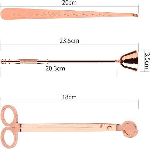 Candle Accessory Set, Candle Wick Trimmer，Candle Cutter, Candle Snuffer, 3 in 1 Candle Care Kit (Rose Gold) in Kuwait