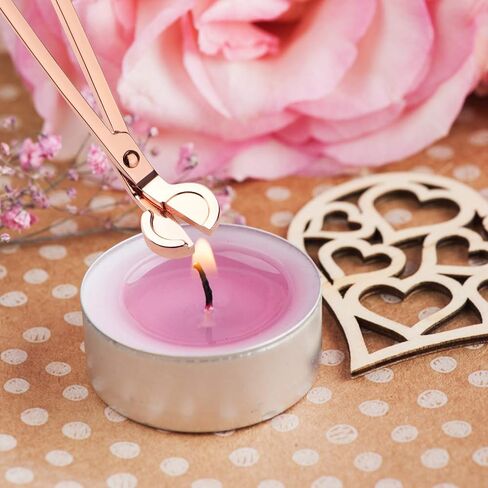Candle Accessory Set, Candle Wick Trimmer，Candle Cutter, Candle Snuffer, 3 in 1 Candle Care Kit (Rose Gold) in Kuwait