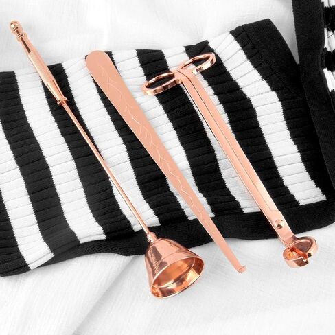 Candle Accessory Set, Candle Wick Trimmer，Candle Cutter, Candle Snuffer, 3 in 1 Candle Care Kit (Rose Gold) in Kuwait