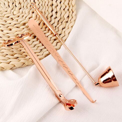 Candle Accessory Set, Candle Wick Trimmer，Candle Cutter, Candle Snuffer, 3 in 1 Candle Care Kit (Rose Gold) in Kuwait