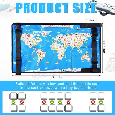Barydat 2 Pcs Airplane Seat Extender for Kids Toddler Airplane Bed Toddler Travel Bed Baby Airplane Travel Accessories Portable Airplane Footrest Airplane Leg Rest Antislip for Flying Flights Sleeping in Saudi Arabia