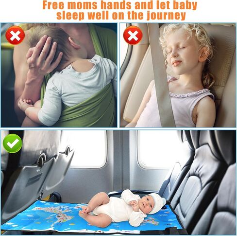 Barydat 2 Pcs Airplane Seat Extender for Kids Toddler Airplane Bed Toddler Travel Bed Baby Airplane Travel Accessories Portable Airplane Footrest Airplane Leg Rest Antislip for Flying Flights Sleeping in Saudi Arabia
