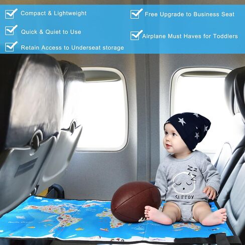 Barydat 2 Pcs Airplane Seat Extender for Kids Toddler Airplane Bed Toddler Travel Bed Baby Airplane Travel Accessories Portable Airplane Footrest Airplane Leg Rest Antislip for Flying Flights Sleeping in Saudi Arabia