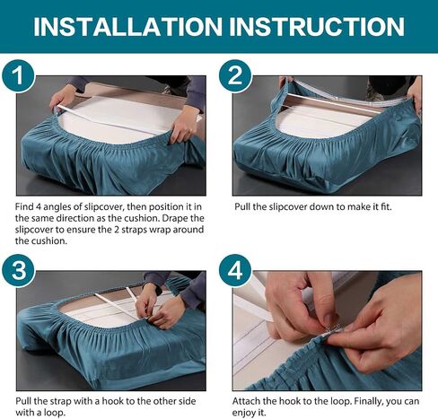 Turquoize Velvet 3 Piece T Cushion Sofa Slipcovers Sofa Cushion Covers for 3 Cushion Couch Stretch Sofa Seat Cushion Covers Individual T Cushion Slipcovers, (2 T-Cushion + 1 Box Cushion, Ivory) in Saudi Arabia