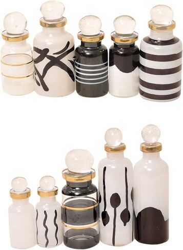 CraftsOfEgypt Genie Blown Empty Glass Mini Bottles for Perfume, Essential Oils or Potion - Set of 10 Decorative Small Vials, Each 2" High (5cm), Assorted Colors in Saudi Arabia