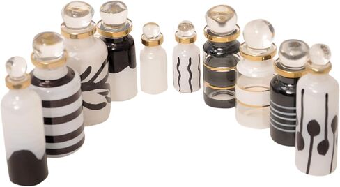 CraftsOfEgypt Genie Blown Empty Glass Mini Bottles for Perfume, Essential Oils or Potion - Set of 10 Decorative Small Vials, Each 2" High (5cm), Assorted Colors in Saudi Arabia