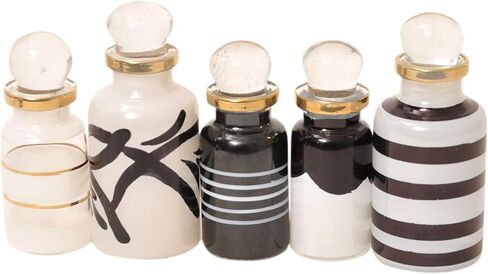 CraftsOfEgypt Genie Blown Empty Glass Mini Bottles for Perfume, Essential Oils or Potion - Set of 10 Decorative Small Vials, Each 2" High (5cm), Assorted Colors in Saudi Arabia