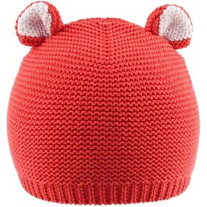 Baby Knit Hat Cotton Bear Beanie Soft Cute Infant Fall Winter Hats for Boys Girls Age 0-18M in Saudi Arabia
