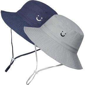 MaxNova Toddler Sun Hat Smile Face UPF 50+ Baby Bucket Hat for Boys Girls 0-5 Years