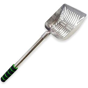SunGrow Ferret Litter Scoop, Stainless Steel Poop Scooper with Comfortable 9" Handle, 5" Wide Mouth, Narrow Slits and High Sides Metal Sifter, for Litter Boxes or Gardening, 1 Piece in Saudi Arabia