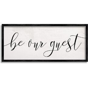 Stupell Industries Be Our Guest Script White Wood Look Typography Wall Art, 7x17, Multicolor in Kuwait