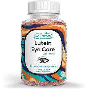 Kaitamin Lutein & Zeaxanthin Eye Supplement for Adults - Protection Support for Blue-Light, Screen-Ray & Dry-Eye - Yummy Mango Flavored Vegan, Gluten-Free, Made with Coconut Oil. 60 Gummies in Kuwait