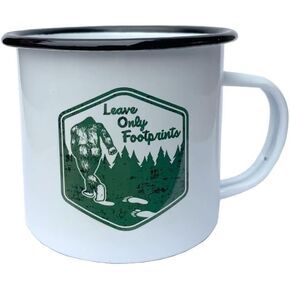 كوب BigFOOT SASQUATCH Camo Vintage Campfire، مطلي بالمينا الكلاسيكية فوق الفولاذ، كوب قهوة للتخييم في الهواء الطلق، كوب هدية رائع لمحبي الجبال والمشي لمسافات طويلة والتخييم (16oz) in Kuwait