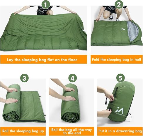 Down Sleeping Bag, 32-41℉ 600 Fill Power Sleeping Bag for Cold Weather 3 Season, Ultralight Compact Portable Backpacking Sleeping Bag with Compression Sack for Adults Youth Camping Hiking in Kuwait