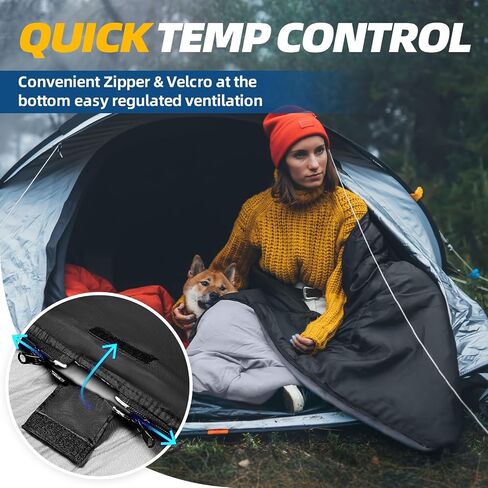 MAXOV Sleeping Bags for Adults Warm XL Sleeping Bag for Cold Weather Camping Outdoor Mens Big and Tall Sleeping Bags for 4 Season with Compression Sack Black in Saudi Arabia